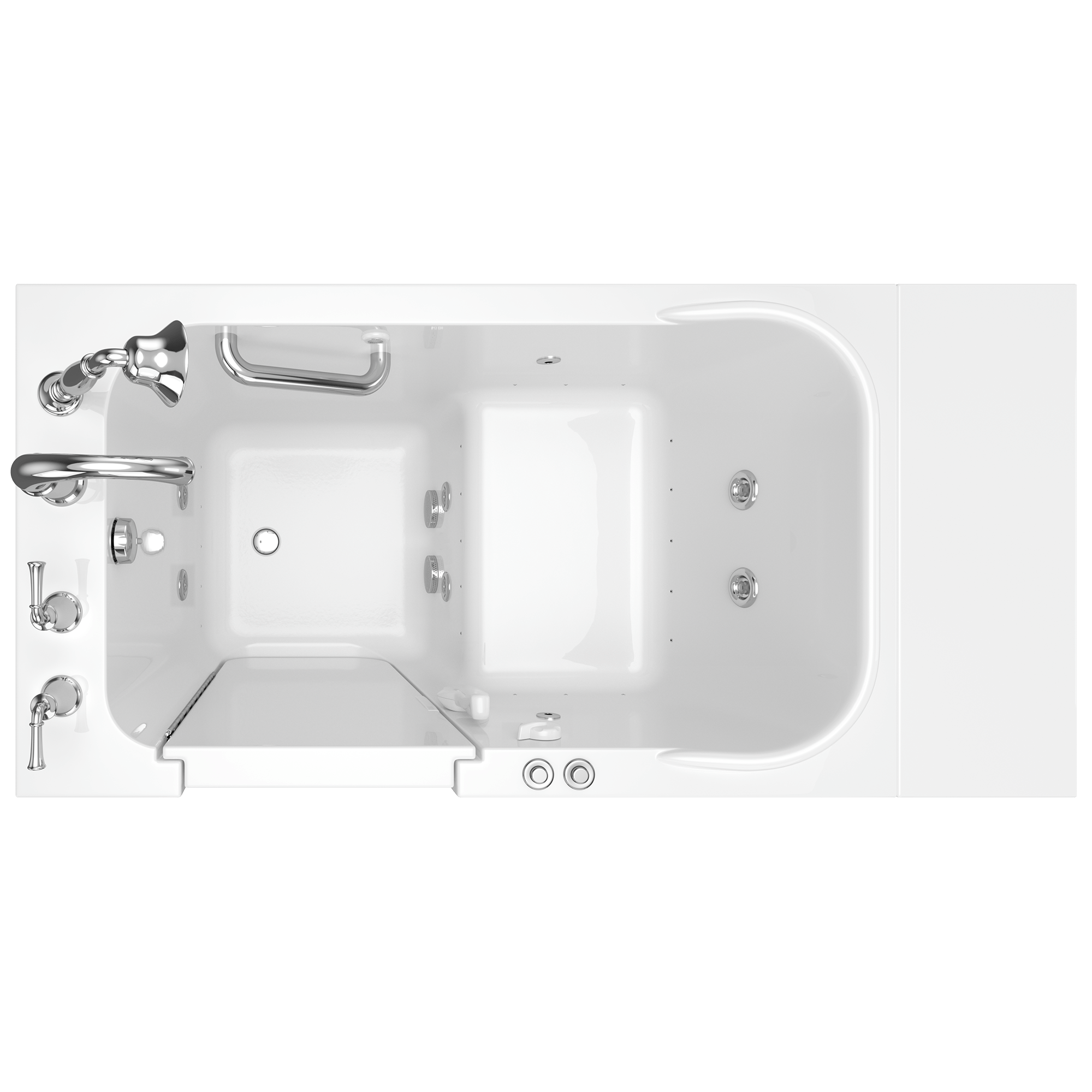 Gelcoat Value Series 28x48 Inch Walk in Bathtub with Combination Air Spa and Whirlpool Systems  Left Hand Door and Drain WIB WHITE
